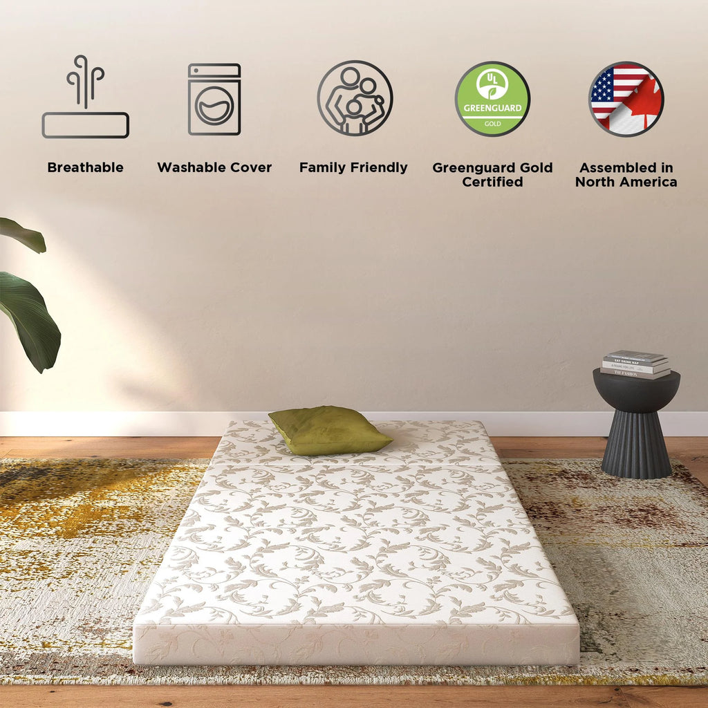 4-Inch Tri Folding Mattress with Carry Bag, Twin Size W950