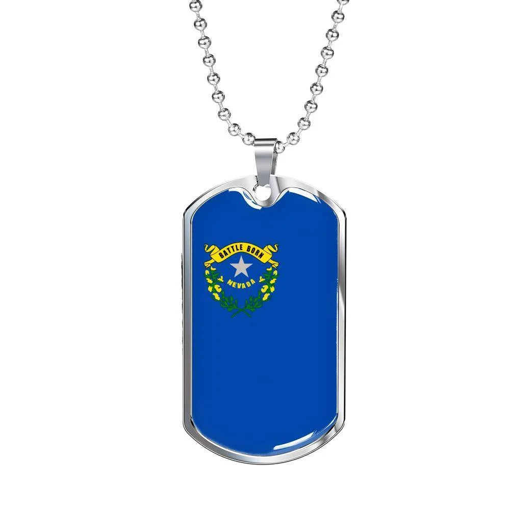 Stainless Steel or 18k Gold Dog Tag Necklace K52492