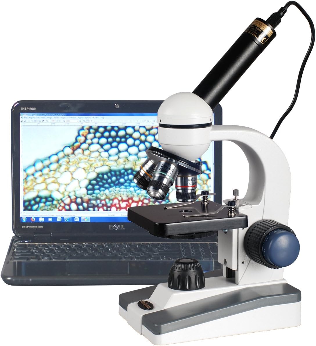 Digital Compound Monocular Microscope, 40x-1000x Magnification, LED Illumination I625941
