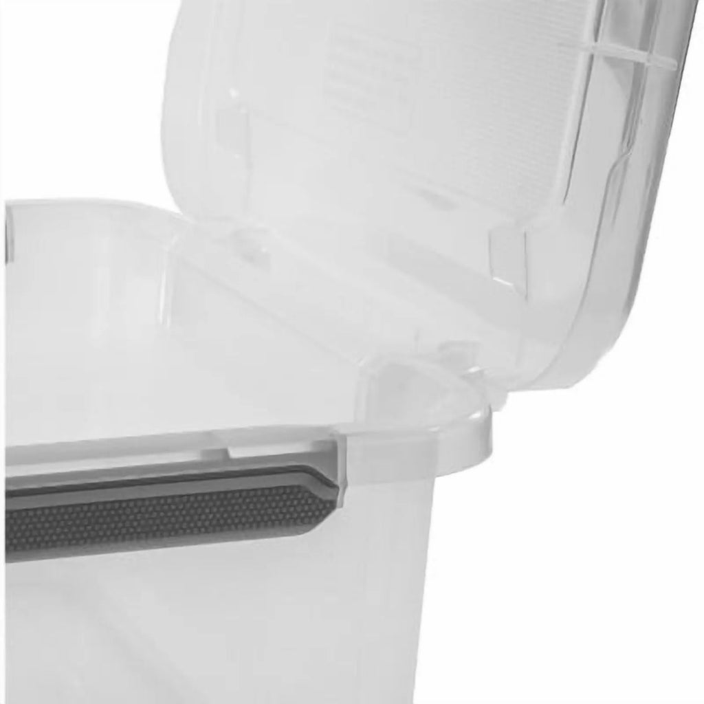 30qt Plastic Storage Tote with Hinged Lid N323
