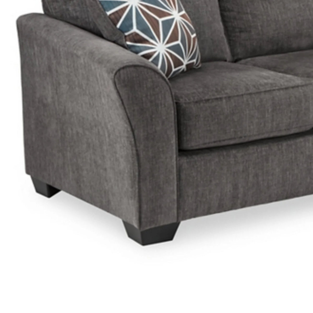 89 Inch Sofa with Chaise, 2 Throw Pillows, Ottoman Y581