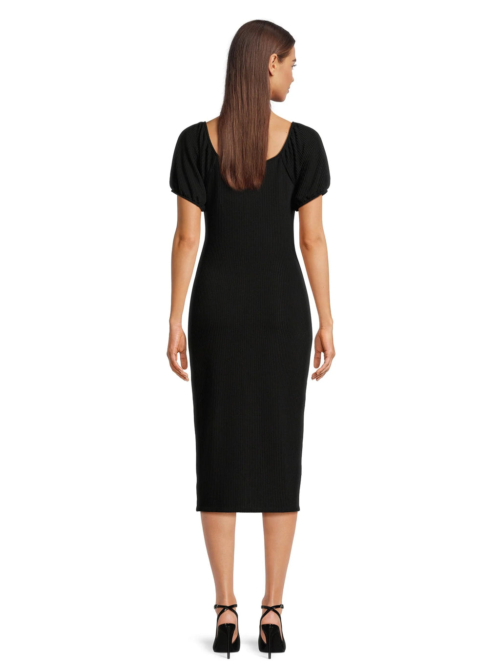 Knit Dress with Short Puff Sleeves N40718