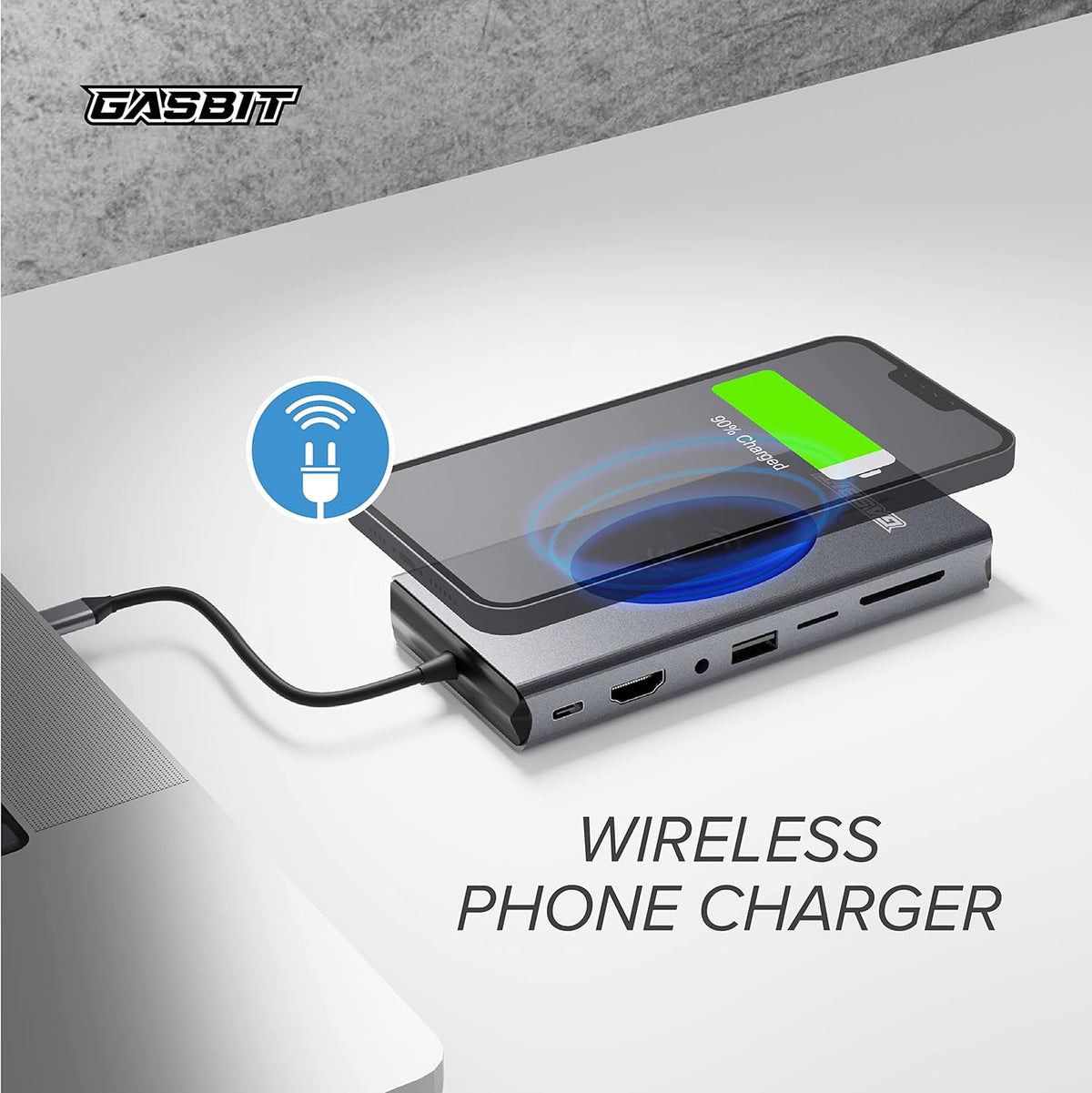 15-in-1 USB C Hub Multiport Adapter with Wireless Phone Charger, Pack of 2 I15392