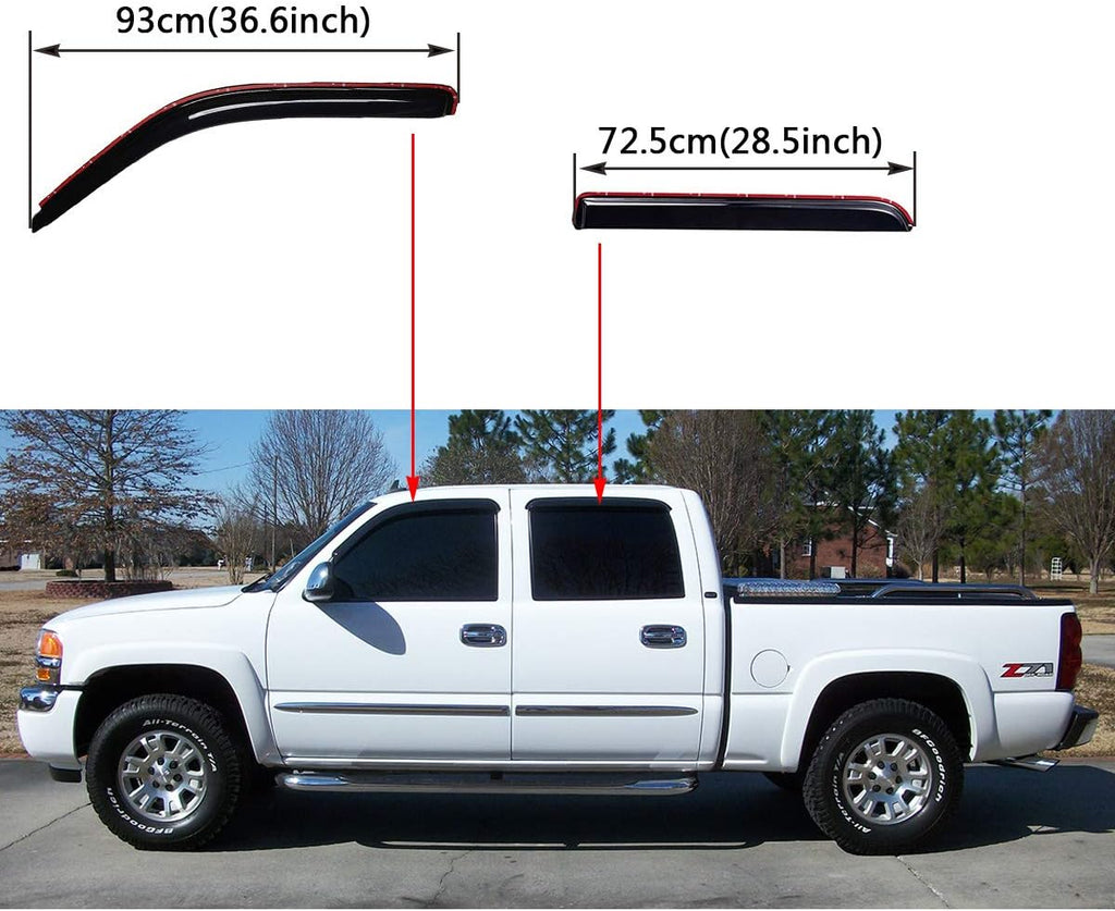 In-Channel Dark Smoke Rain Guard 4 PCS B774696