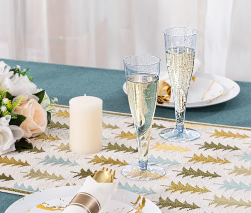 100 Pack 4.5 oz Clear Plastic Champagne Flutes H428