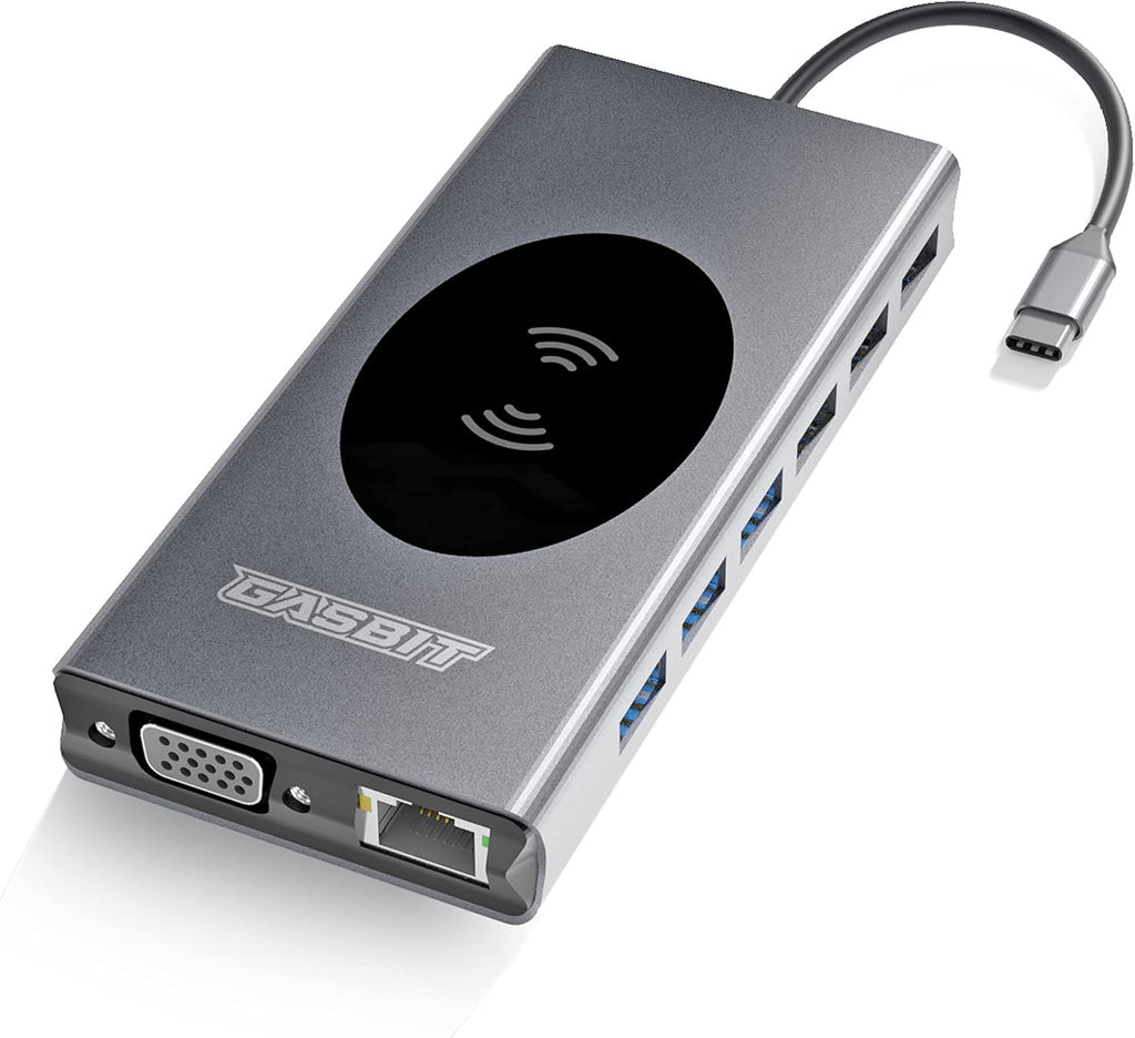 15-in-1 USB C Hub Multiport Adapter with Wireless Phone Charger, Pack of 2 I15392