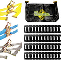 11 Pieces E-Track Tie-Down Kit with Black Rails and Ratchet Straps I993