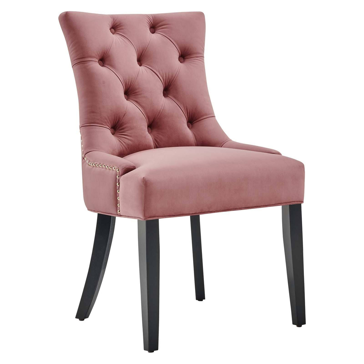 White Tufted Performance Velvet Dining Side Chairs Set of 2 N79251