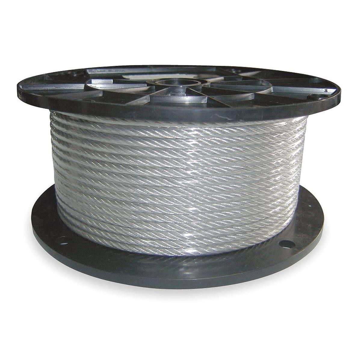 1/8 In 7x19 Steel Cable, 250 Ft, 400 Lb WLL D407