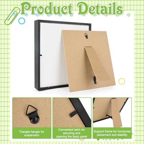 2 Pack 11 x 14in Black Shadow Box Frame with Adhesive Tape M5451
