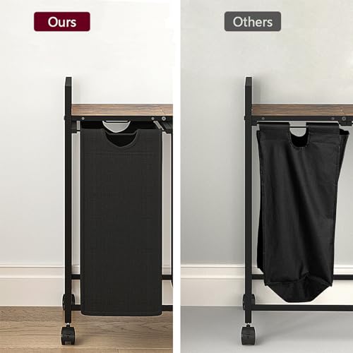 3 Pull Out Removable Laundry Sorter Bags Rolling Laundry Hamper with Wheels I340568