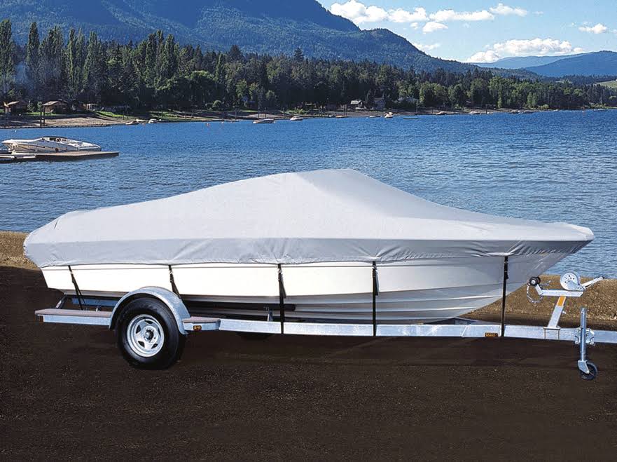 18&5& Navy Semi Custom Boat Cover for V-Hull Fish & Ski Boat with I/O V963