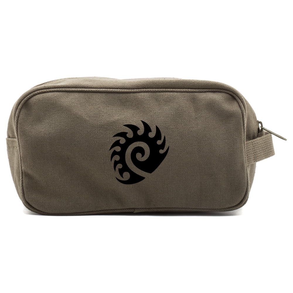 Olive Canvas Travel Toiletry Dopp Kit Bag V41236