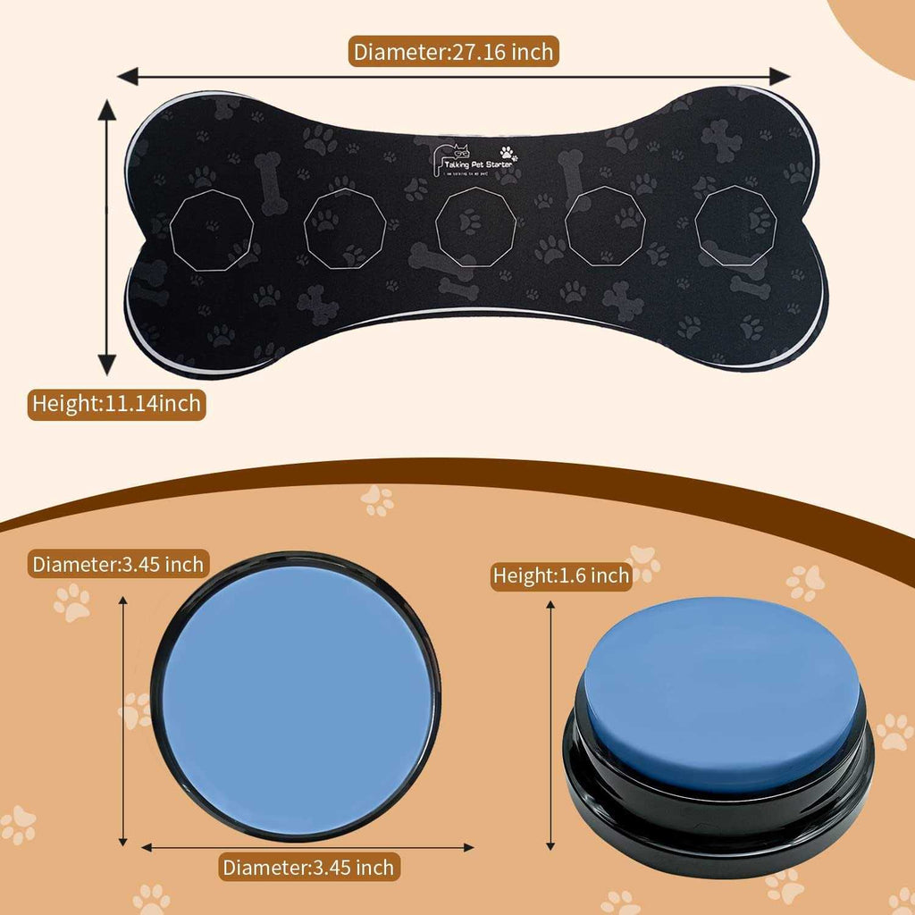 Set of 5 Dog Buttons with Rubber Mat S9615