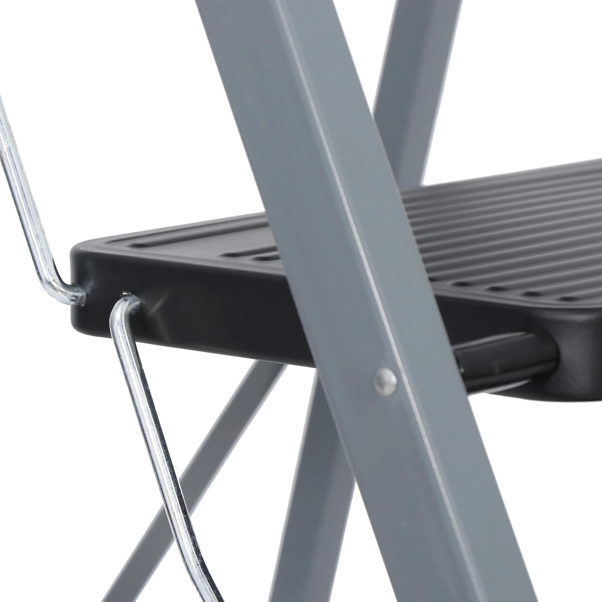 Folding 3-Step Steel Ladder with Handgrip I414