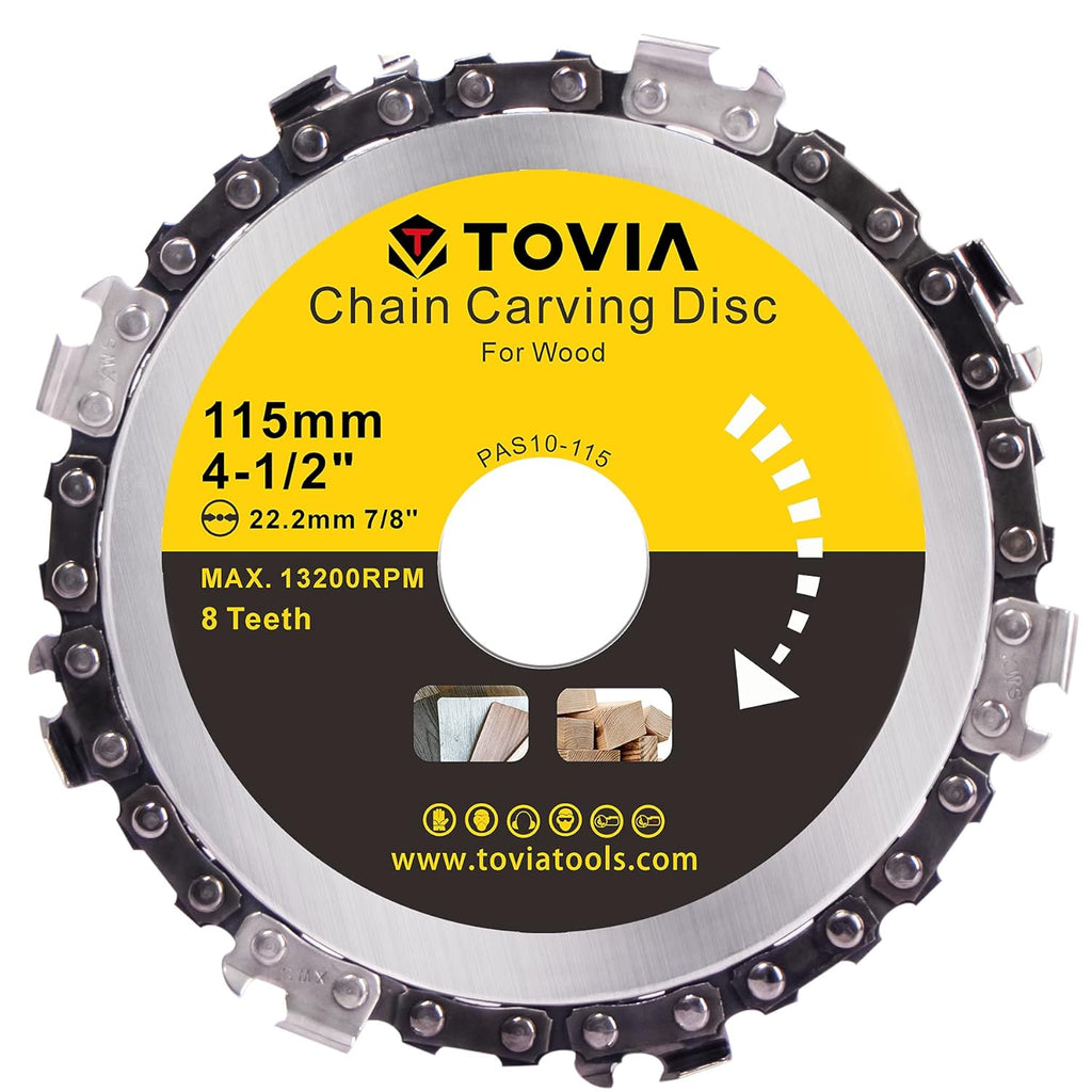 4 1/2 Inch Grinder Wood Carving Disc with 8 Tooth, 7/8 Arbor P64327