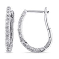 Oval Huggie Hoop Earrings in 10kt White Gold E7099