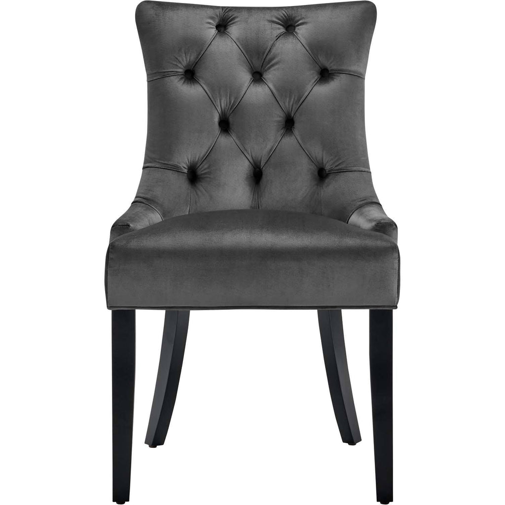White Tufted Performance Velvet Dining Side Chairs Set of 2 N79251