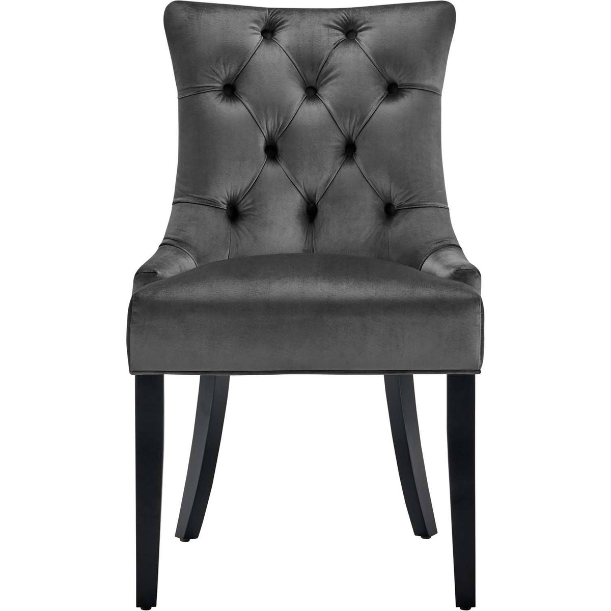 White Tufted Performance Velvet Dining Side Chairs Set of 2 N79251
