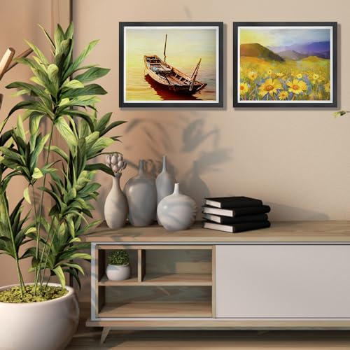 2 Pack 11 x 14in Black Shadow Box Frame with Adhesive Tape M5451