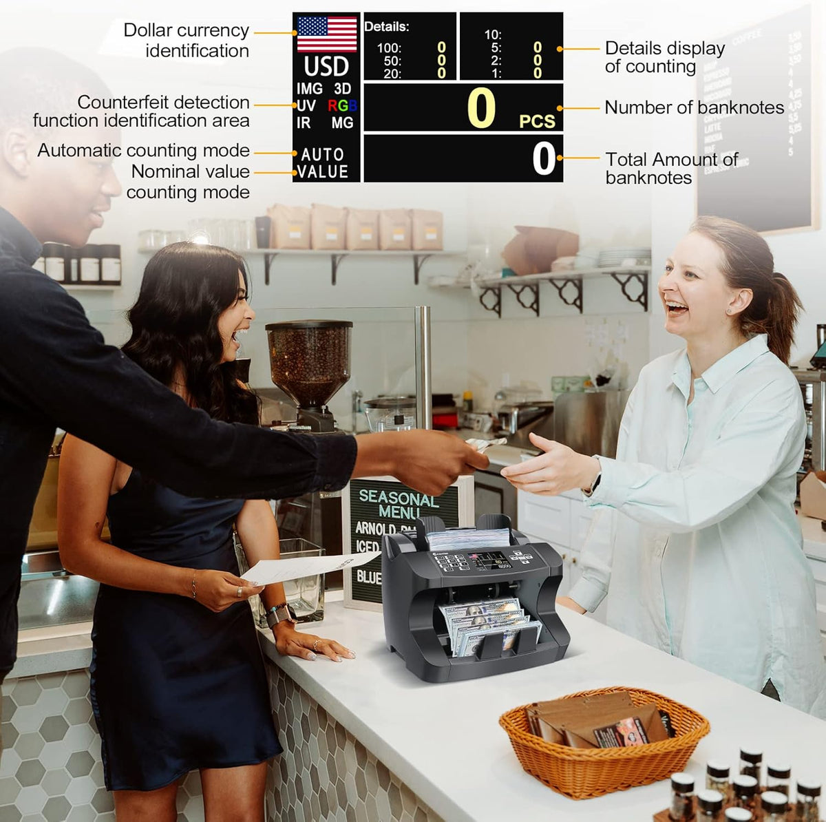 Money Counter Machine Mixed Denomination Y555675