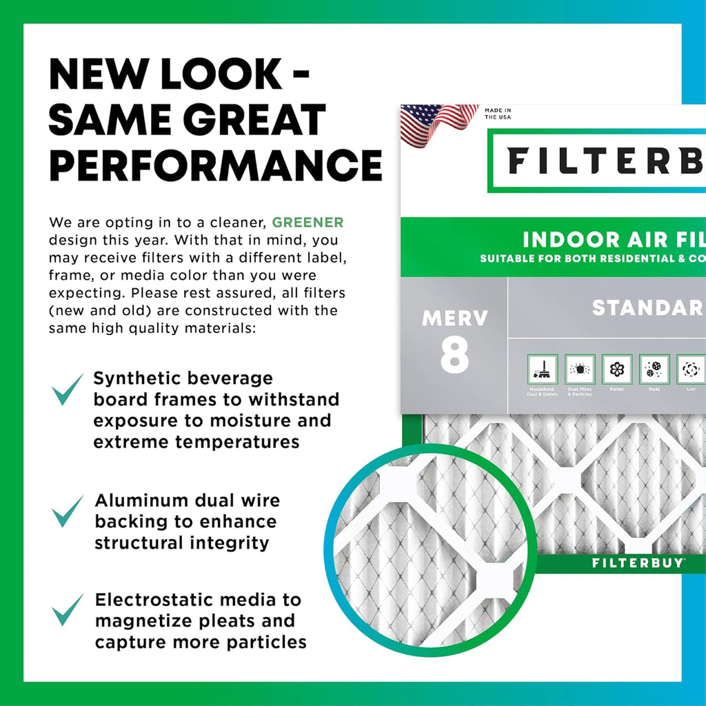 19x21.5x1 MERV 8 Pleated Air Filter (4-Pack) D61318