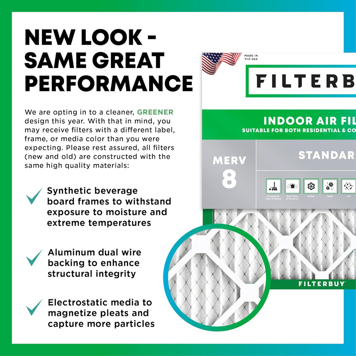 19x21.5x1 MERV 8 Pleated Air Filter (4-Pack) D61318