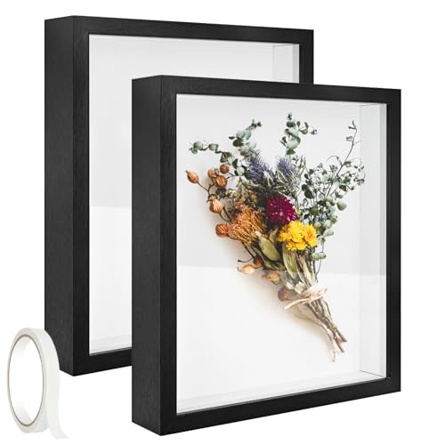 2 Pack 11 x 14in Black Shadow Box Frame with Adhesive Tape M5451