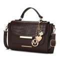 Croco Embossed Vegan Leather Shoulder Bag B74073