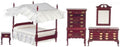 Mahogany Victorian Bedroom Furniture Set with Canopy 4 Poster Bed T23038