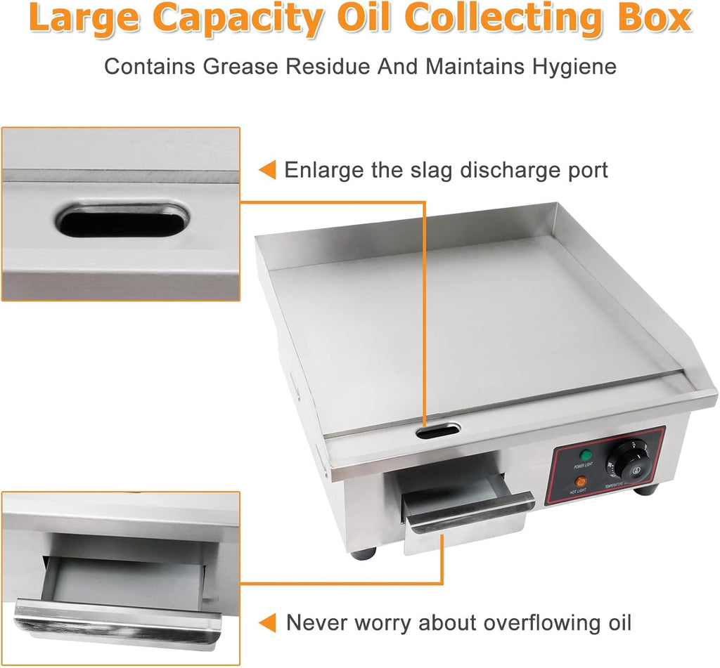 22 Inch Stainless Electric Countertop Griddle N726988