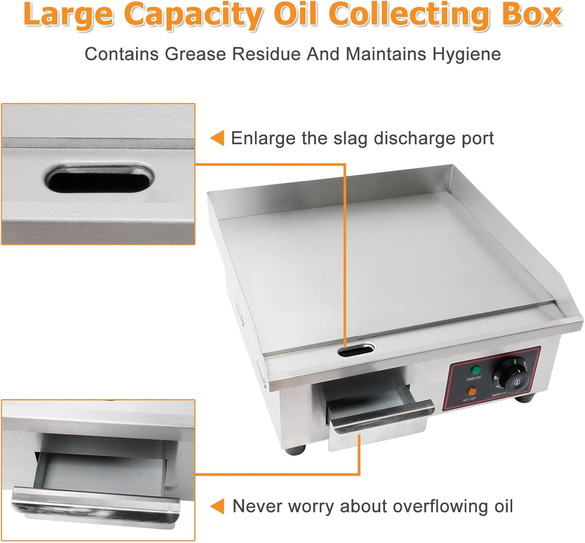 22 Inch Stainless Electric Countertop Griddle N726988