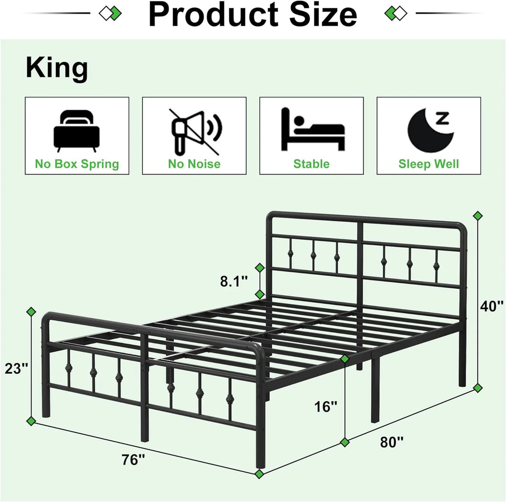 16 inch Twin XL Bed Frames with Headboard and Footboard B723405