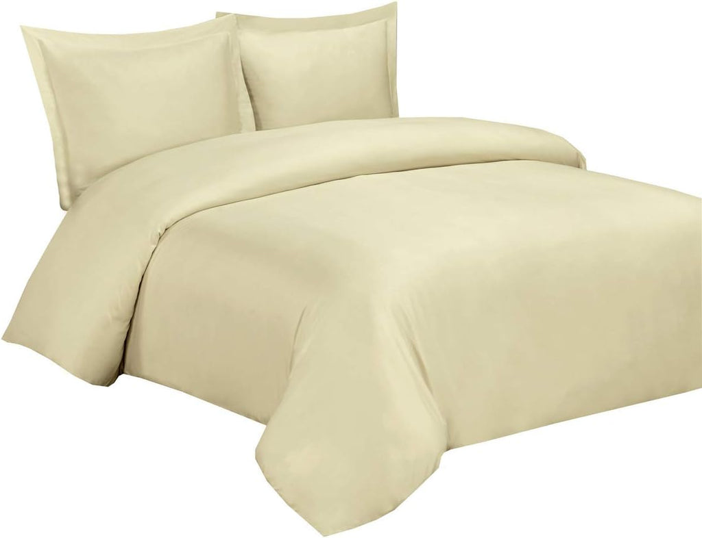 Bamboo Viscose Duvet Cover Set with Corner Ties, King / Cal King Size White H897626