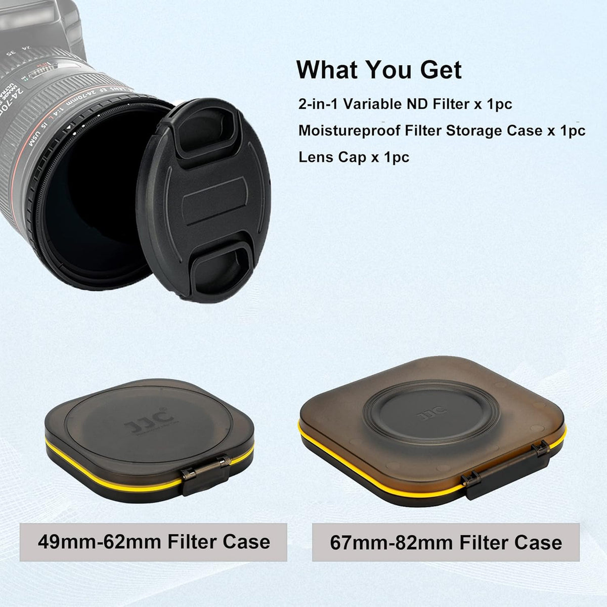 2-in-1 67mm Variable ND Filter & CPL Polarizer Filter with Moistureproof Storage Case and Lens Cap Q479