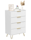 Black 4 Drawer Wood Dresser with Metal Handles V7477