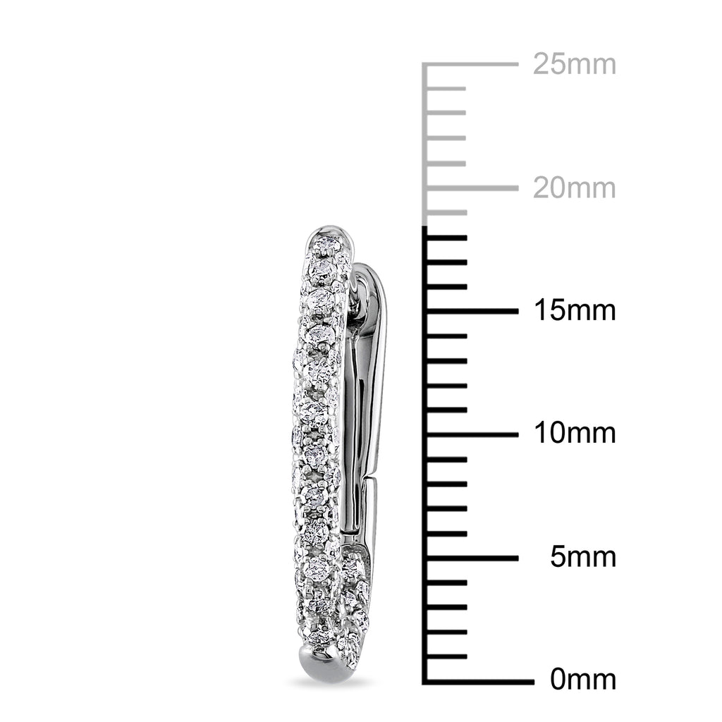 Oval Huggie Hoop Earrings in 10kt White Gold E7099