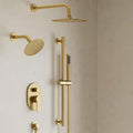 Wall Mounted Dual Shower Head and Handheld Shower Head 2.5 GPM Brushed Gold T721