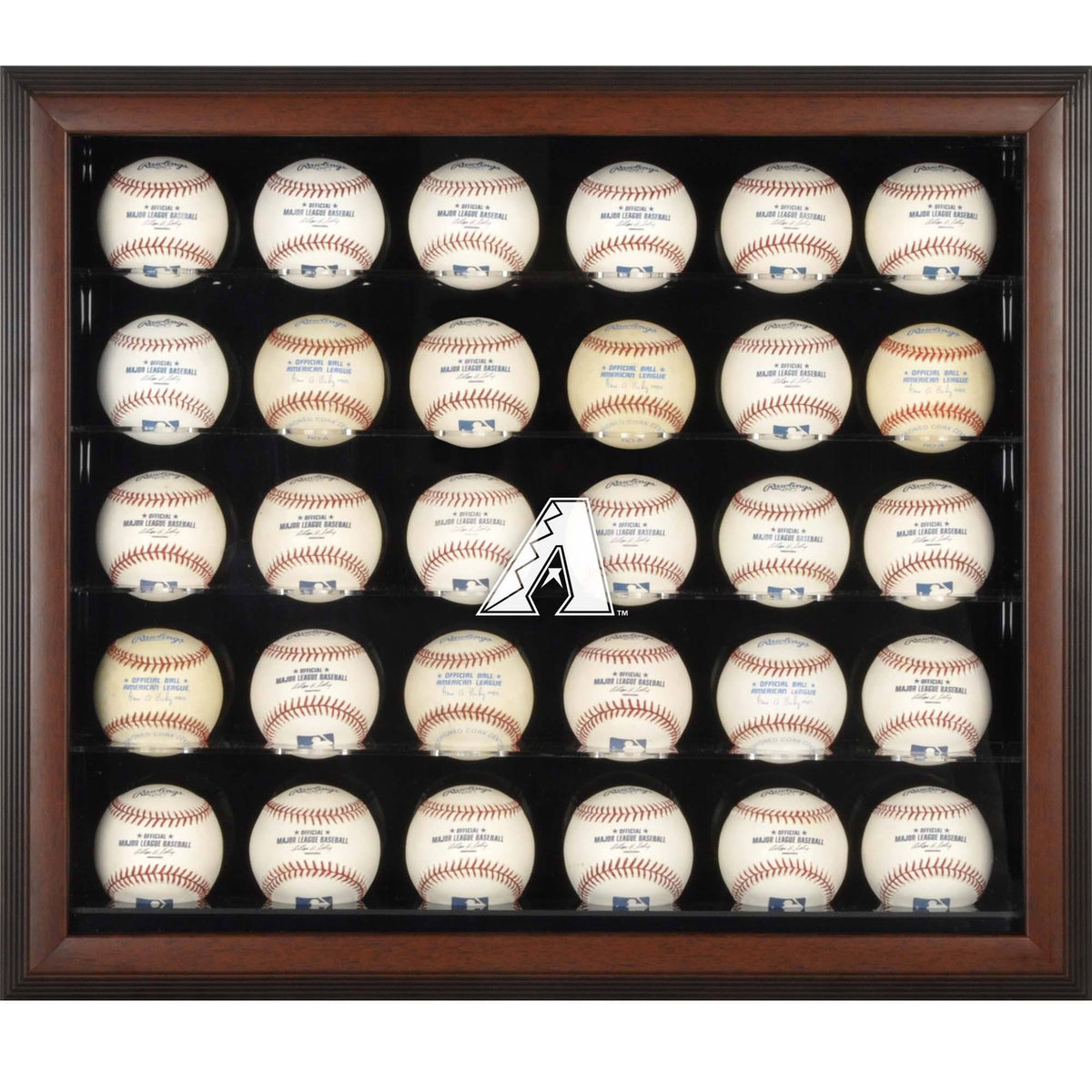 Brown Framed 30-Ball Display Case U5173