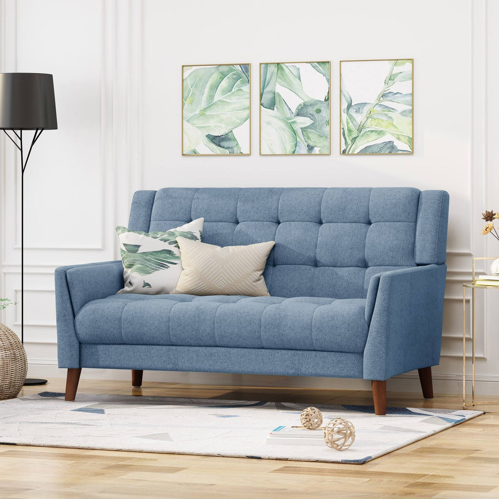 Blue Fabric Loveseat A44744