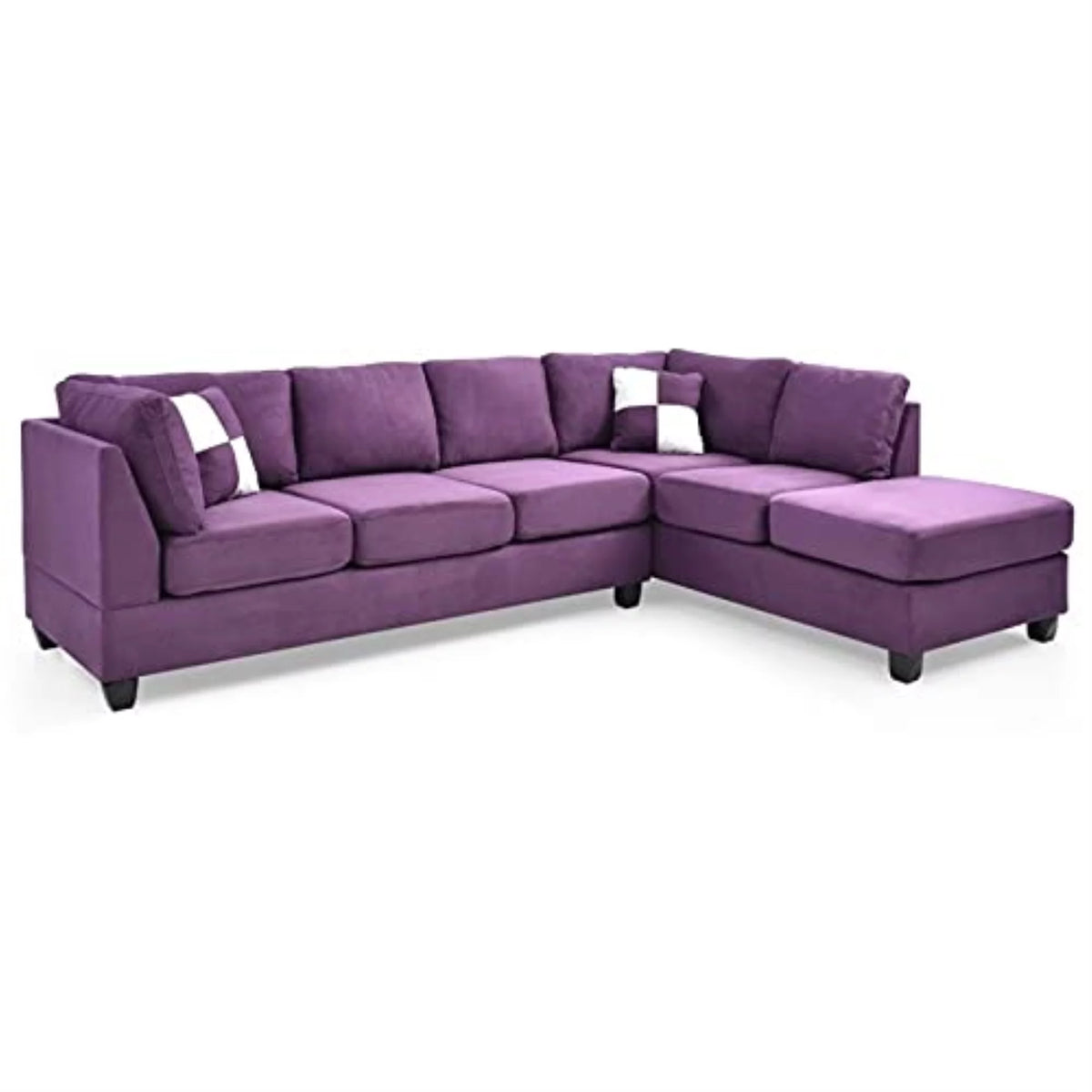 Purple Microsuede Sectional L211295