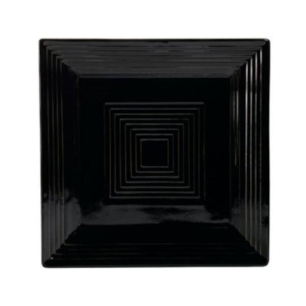 Black Porcelain Square Plate, 8-Inch, Box of 24 E27656