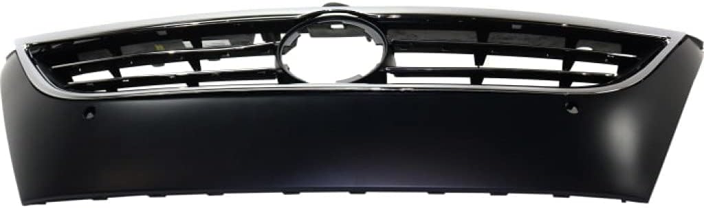 Primed Black Plastic Grille Assembly with Chrome Molding and Distance Sensor Hole D702786