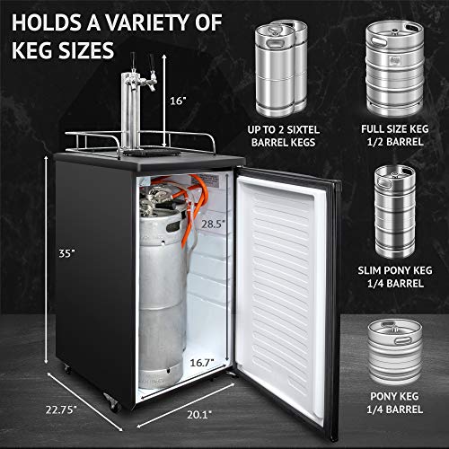 Full Size Dual Tap Draft Beer Dispenser F995