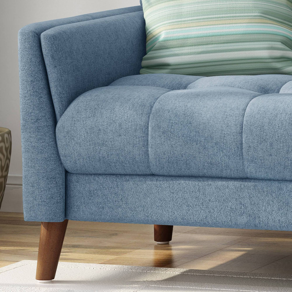 Blue Fabric Loveseat A44744