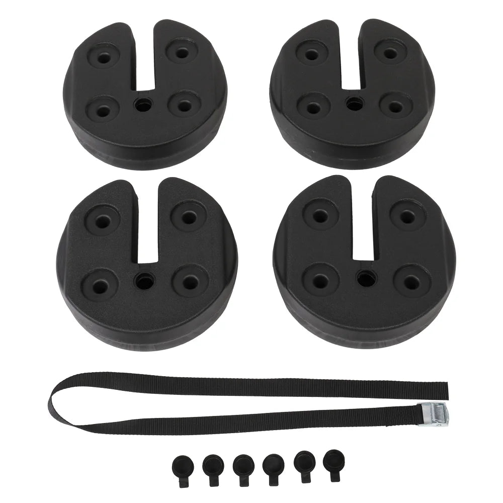 4 Pieces Black Tent Shade Canopy Water Fillable Weight Plates O51420