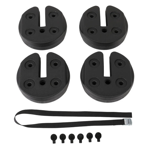 4 Pieces Black Tent Shade Canopy Water Fillable Weight Plates O51420