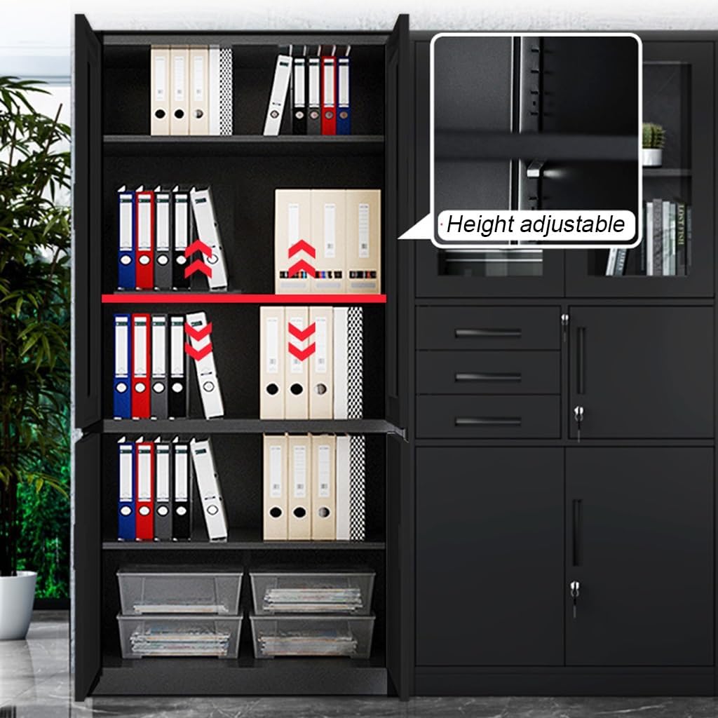 71" Tall Metal Storage Cabinet with Locking and Adjustable Shelves K9333