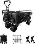 Collapsible Heavy Duty Beach Wagon Cart with Universal Wheels Adjustable Handle Y5036