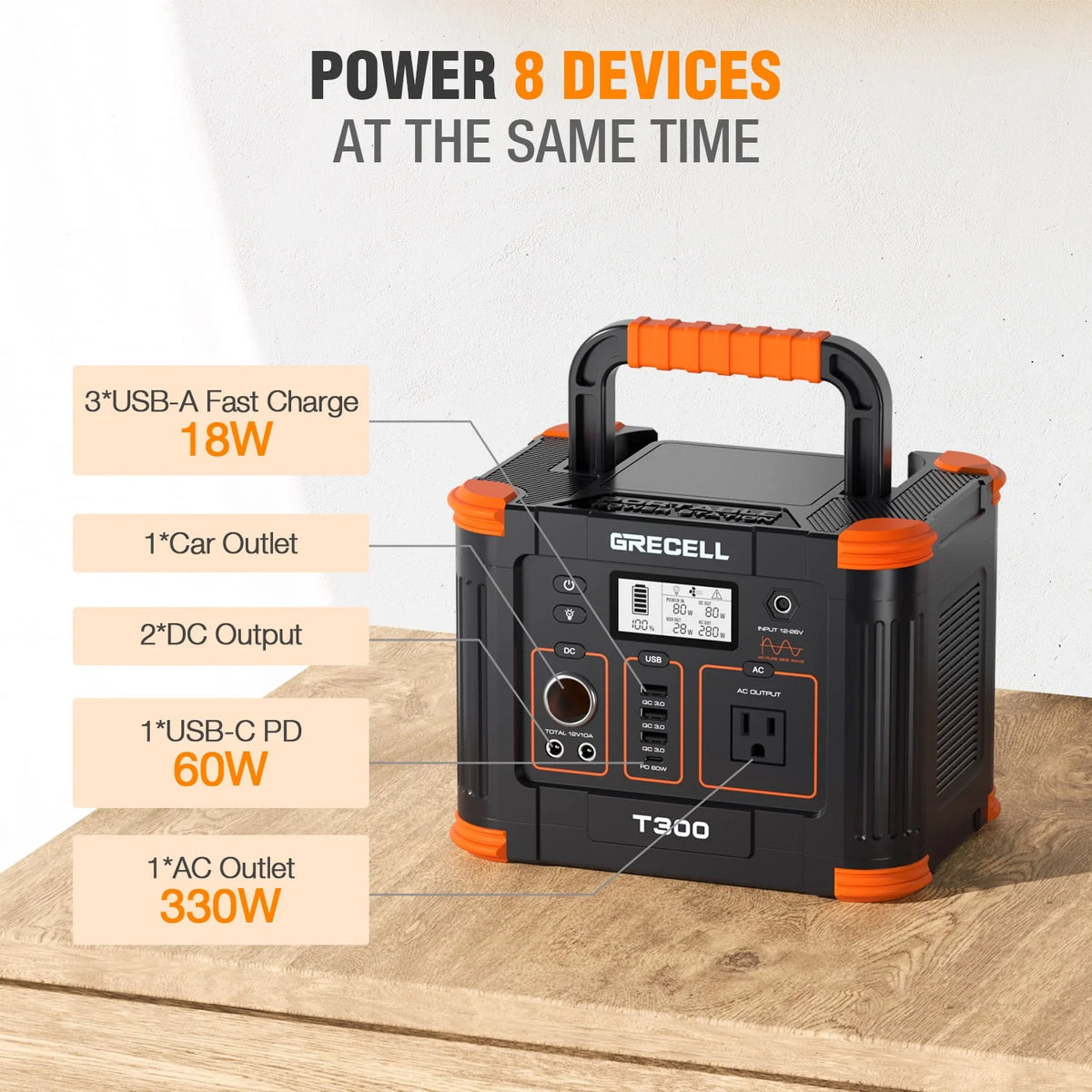 300W 288Wh Portable Power Station P804